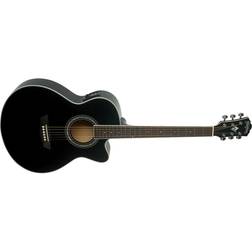 Washburn EA12B Mini Jumbo Cutaway Noire Guitare électro-acoustique