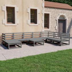 vidaXL Jardin 9 pcs de Meubles de Patio Mobilier de Terrasse Miel Bois de Pin Massif Ensemble de Salon d'Extérieur