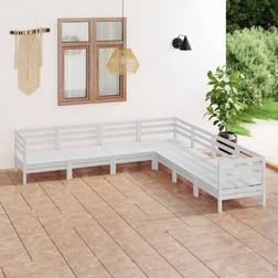 vidaXL Bois Pin Massif de Jardin 7 pcs Ensemble de Salon d'Extérieur