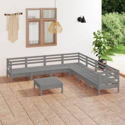 vidaXL Bois Pin Massif de Jardin 8 pcs Ensemble de Salon d'Extérieur