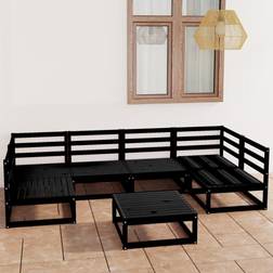 vidaXL Jardin 7 pcs de Meubles de Terrasse Meubles Mobilier de Jardin Mobilier de Patio Bois de Pin Massif Ensemble de Salon d'Extérieur