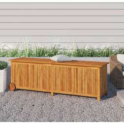 vidaXL Boíte De Rangement De Jardin Avec Roues 150x50x58 cm Bois Acacia