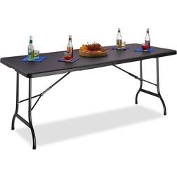 Relaxdays Bastian Folding Garden Table Large 72 x 178 x 74 cm Black
