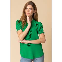 Roman Frill Detail V-Neck Top