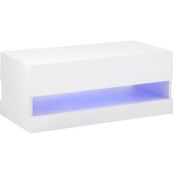 GFW Galicia High Gloss Modern with Blue LED Lights Coffee Table 38x75cm