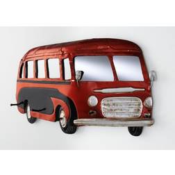 Patère Murale Vintage Bus 79 cm Rouge