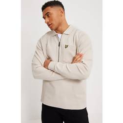 Lyle & Scott Crest Textured Quarter Zip Sweat Beige, Beige, 2Xl, Men