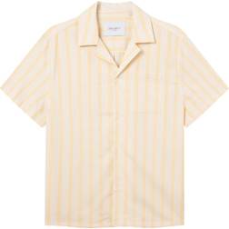 Les Deux Lawson Stripe Ss Shirt Lemon Sorbet Male