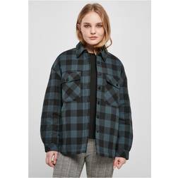 Urban Classics Camicia Giacca Flanella Oversize Donna - Jasper/Black