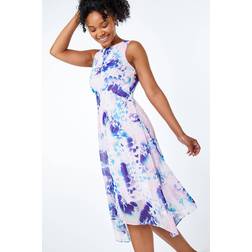 Roman Petite Geo Midi Hanky Hem Dress