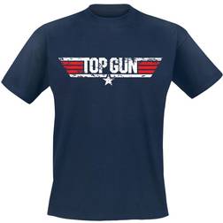 Camiseta de Top Gun - Distressed Logo - Azul Marino