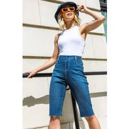Dusk Raw Hem Knee Length Shorts