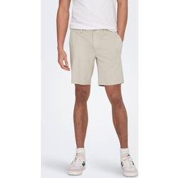 Only & Sons Short en tissu Taille Écru