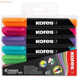 Kores Permanent-Marker K MARKER, Rundspitze, 6er Etui