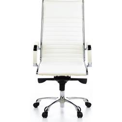 Parma 20 Cuir Blanc Chromé Chaise de bureau