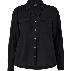 Vero Moda Curve Skjorte vmBumpy L/S Shirt Sort