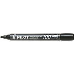 Pilot 100 Permanent Marker Fine Bullet 1 mm Black Non Refillable Pack of 12