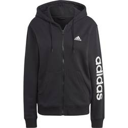 Adidas Essentials Linear Full-Zip French Terry Hoodie - Black