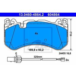 ATE Bremsbelagsatz, Scheibenbremse Vorderachse 13.0460-4864.2