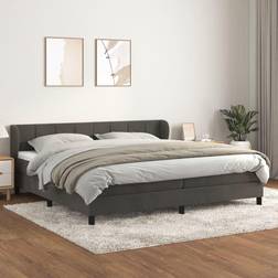 vidaXL Giroletto A Molle Materasso Grigio Scuro 200x200 cm Velluto Letto con Struttura