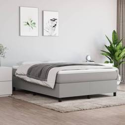 vidaXL Estructura De Cama Box Spring Tela Gris Claro 140x200 cm