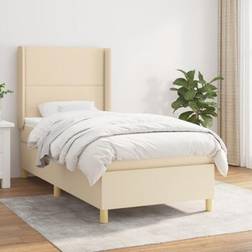 vidaXL Cama Box Spring Con Colchón Tela Color Crema 80x200 cm