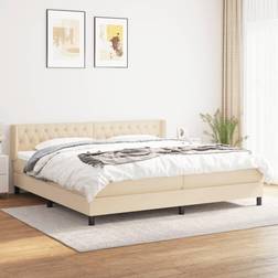 vidaXL Boxspringbett mit Matratze Creme 200x200 cm Rahmenbett