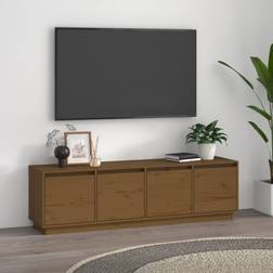 vidaXL Tv-meubel 156 x 37 x 45 cm Massief Grenenhout Honingbruin