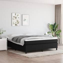 vidaXL Box Spring Colchón Tela Negro 160x200 cm Cama con Estructura