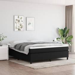 vidaXL Boxspring Met Matras Stof Zwart 160x200 cm