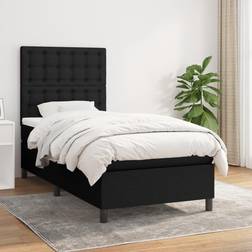 vidaXL Boxspringbett mit Matratze Schwarz 80x200 cm Rahmenbett