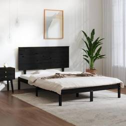 vidaXL Estructura De Cama Madera Maciza Negra 120x190 cm