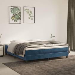 vidaXL De De Terciopelo Azul 160x200 cm Cama con Estructura