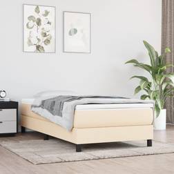 vidaXL Boxspringbett Creme Stoff Creme Rahmenbett