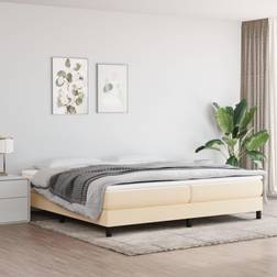 vidaXL Boxspringbett Creme Stoff Creme Rahmenbett