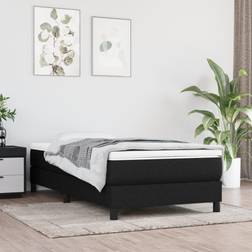 vidaXL Boxspringbett mit Matratze Schwarz 80x200 cm Rahmenbett