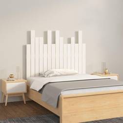 vidaXL 95.5 x 3 x 80 cm Massivt Fyrretræ Hvid Sengegavl 80cm
