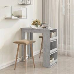 vidaXL Table With Storage Rack Concrete Gray 40.2" x 19.7" x 40.7" Mesa de bar