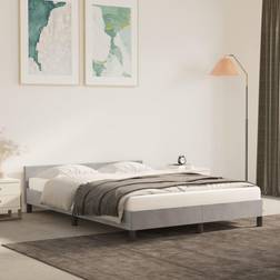 vidaXL Cadre À Double Adulte Meuble Chambre Gris Clair 140x200 cm Tête de lit