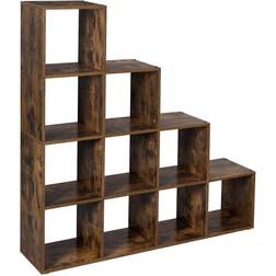 Vasagle Stair Shaped Cube Organiser Rustic Brown Book Shelf