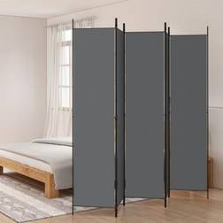 vidaXL 5-Panels 250 x 220 cm Stof Antracitgrå Rumdeler