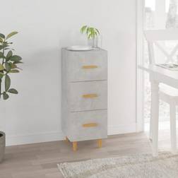 vidaXL 34,5 x 34 x 90 cm Konstrueret Træ Betongrå Skænk