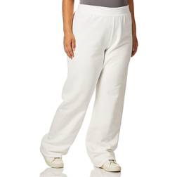 Hanes Women's EcoSmart Open Bottom Leg Sweatpants - White