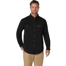 Wrangler Riggs Workwear Men's Logger Twill Long Sleeve Workshirt, Black