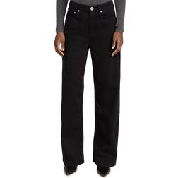 Rag & Bone Black Logan Wide-Leg Jeans Black WAIST