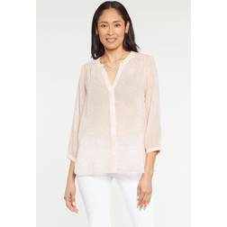 NYDJ Women's Lilibet Blouse in Desert Rose Pueblo Rose, Regular, Denim