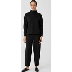 Eileen Fisher Pleated Ponte Lantern Ankle Pants BLACK