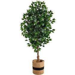 Nearly Natural 6Ft Ficus Tree with Trunk Artificial Plant