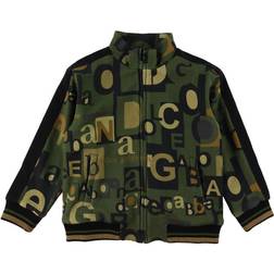 Dolce & Gabbana Boy's Logo Zip-Up Top Green