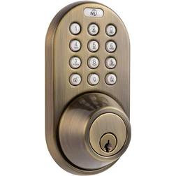 Milocks Antique Brass Single Cylinder Electronic Touch Pad Deadbolt Keypad